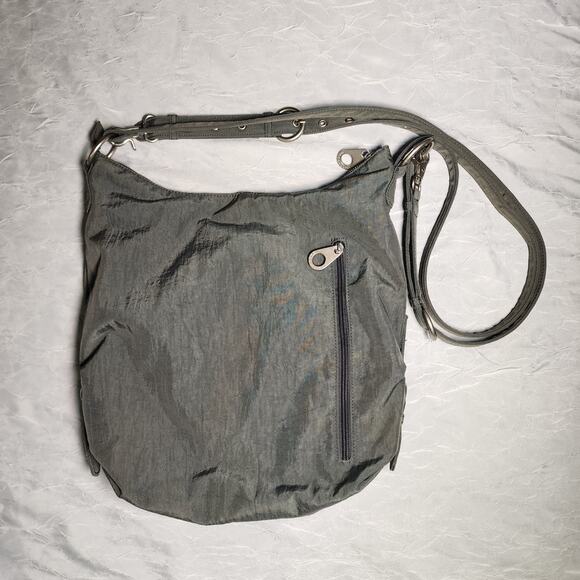 Baggallini Multi Sectional Multi Pocket Nylon Detachable Strap Bag Gray - Picture 2 of 11
